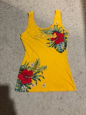 ‘Guess’ Yellow Floral Tank Top